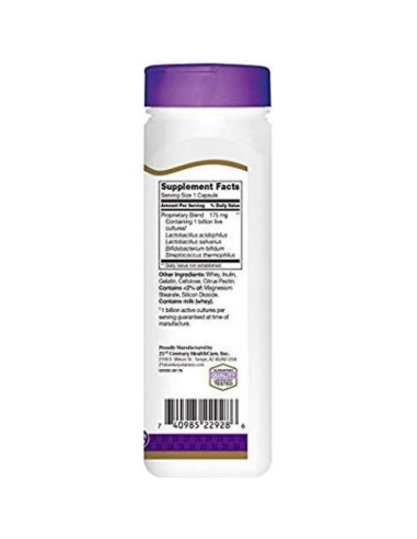 Cápsulas Probioticas Acidophilus 21st Century 150 Unidades