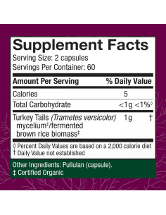 Cápsulas de Cola de Pavo Host Defense - 120 Unidades - Suplemento Digestivo e Inmunitario 2