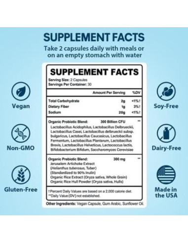 Probioticos Keptrohy 300 Mil Millones 60 Cápsulas Digestión