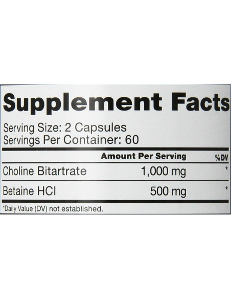 Suplemento Roex Bitartarato de Colina 1000 mg 120 Cápsulas
