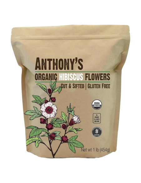 Flores de Hibisco Orgánico Anthony's 0.45 kg Sin Gluten No OGM