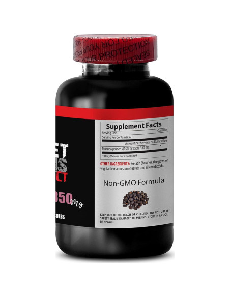 Suplemento de Frijol Terciopelo Mucuna Pruriens 120 Cápsulas