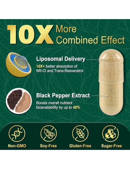 Suplemento de NAD+ NBOOCUP 1010mg - Antienvejecimiento 90 Cápsulas