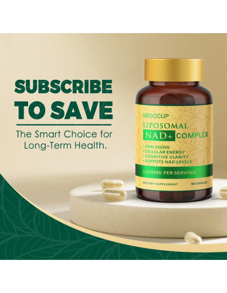 Suplemento de NAD+ NBOOCUP 1010mg - Antienvejecimiento 90 Cápsulas