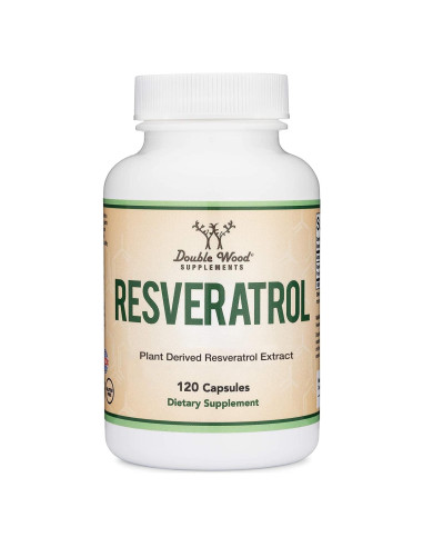 Suplemento de Resveratrol 500mg Double Wood 120 Cápsulas