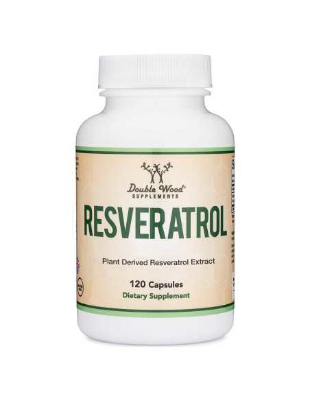 Suplemento de Resveratrol 500mg Double Wood 120 Cápsulas