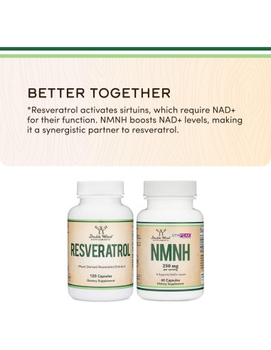 Suplemento de Resveratrol 500mg Double Wood 120 Cápsulas