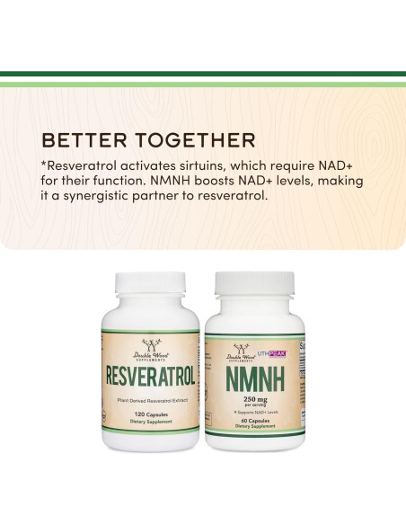 Suplemento de Resveratrol 500mg Double Wood 120 Cápsulas