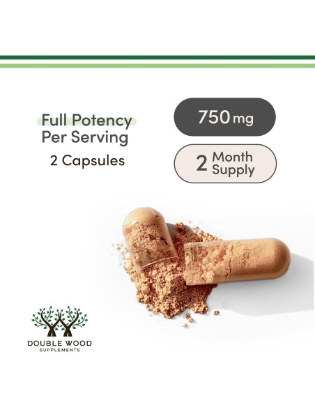 Suplemento de Resveratrol 500mg Double Wood 120 Cápsulas