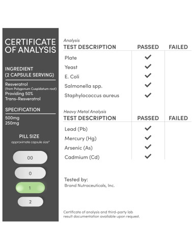 Suplemento de Resveratrol 500mg Double Wood 120 Cápsulas