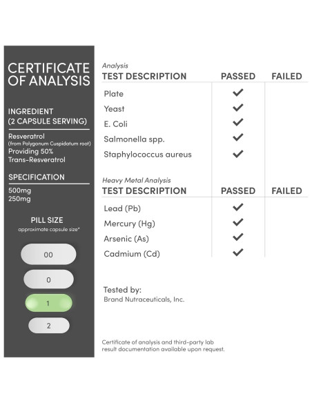 Suplemento de Resveratrol 500mg Double Wood 120 Cápsulas