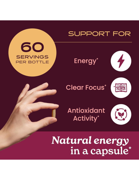 Cápsulas de Guayusa Herb Pharm 60 Veganas 400 mg Energía