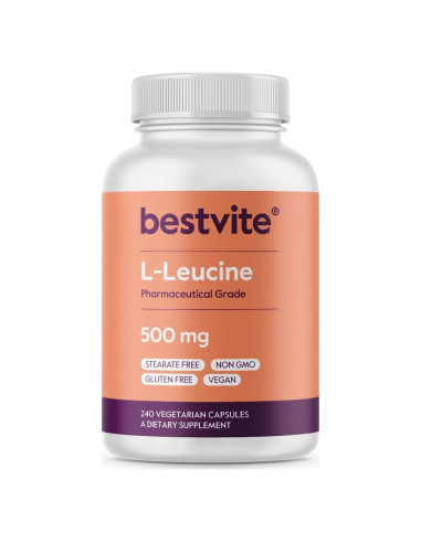 L-Leucina Bestvite 500mg 240 Cápsulas Veganas Sin Rellenos