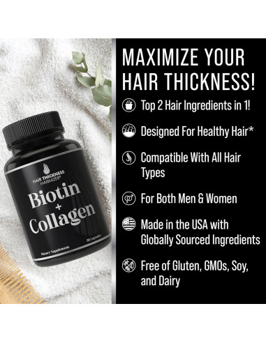 Suplemento de Biotina y Colágeno Hair Thickness Maximizer 10,000mcg