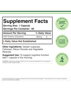Suplemento CDP Colina Double Wood 60 Cápsulas 300mg 2