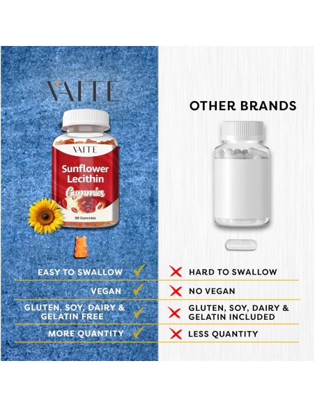 Gomitas Veganas de Lecitina de Girasol 800mg - 60 Chicles