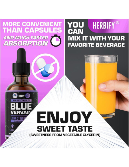 Gotas de Verbena Azul Herbify 59.15 ml - Suplemento Equilibrante