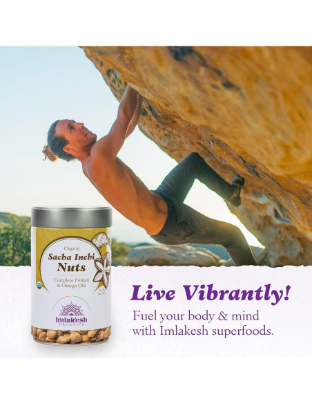 Nueces Sacha Inchi Imlakesh Organics 396g Tarro Metal