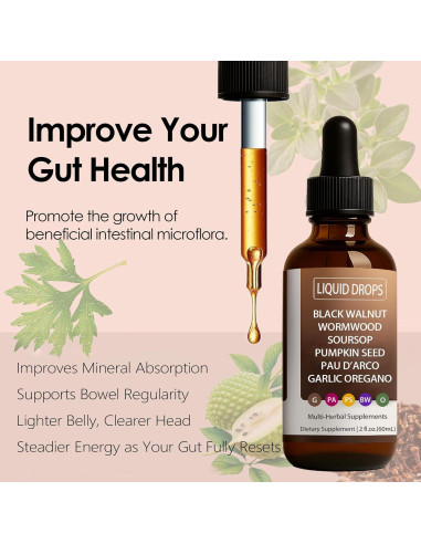 Limpieza Intestinal Gotas Líquidas Nutralis 80g Ajenjo Nuez Negra