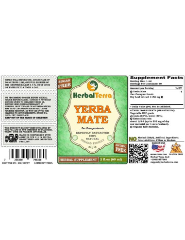 Extracto Líquido de Yerba Mate Orgánica Herbal Terra 60 ml