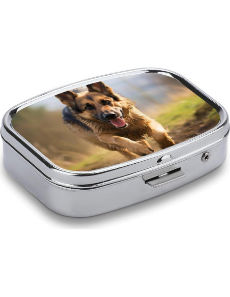 Organizador de Pastillas Perro Pastor Alemán Corriendo 5.6x4.1cm