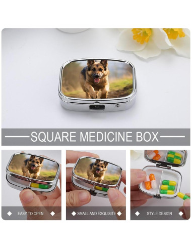 Organizador de Pastillas Perro Pastor Alemán Corriendo 5.6x4.1cm