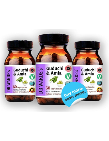 Cápsulas de Guduchi y Amla DR WAKDE 60 Veganas 500mg