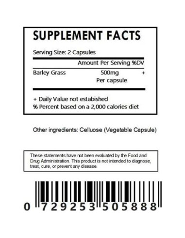 Cápsulas de Cebada Orgánica Isla Herbal 60 Unidades 500mg