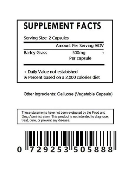 Cápsulas de Cebada Orgánica Isla Herbal 60 Unidades 500mg