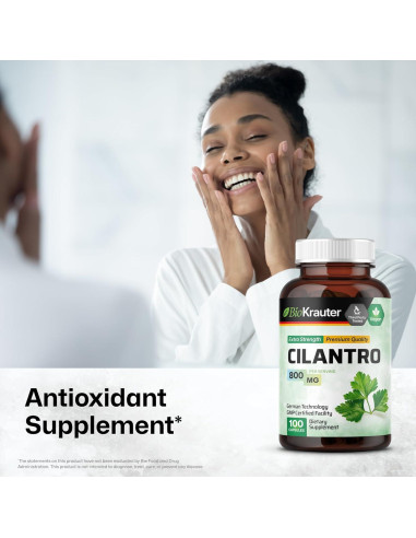 Cápsulas de Cilantro BioKrauter 800 mg - 100 pcs Veganas Detox