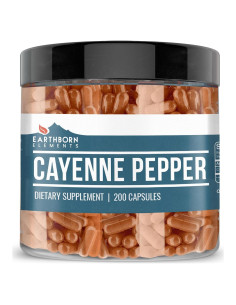 Cápsulas de Pimienta de Cayena Earthborn Elements 200 Unidades