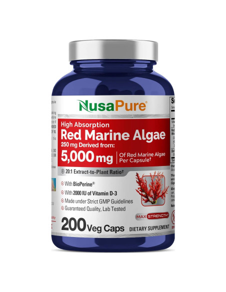 Extracto de Algas Marinas Rojas NusaPure 250 mg 200 Cápsulas