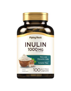 Cápsulas de Inulina Orgánica Piping Rock 1000 mg - 100 Unidades