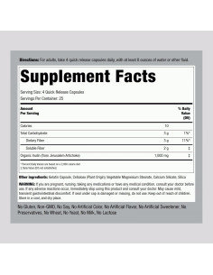 Cápsulas de Inulina Orgánica Piping Rock 1000 mg - 100 Unidades 2