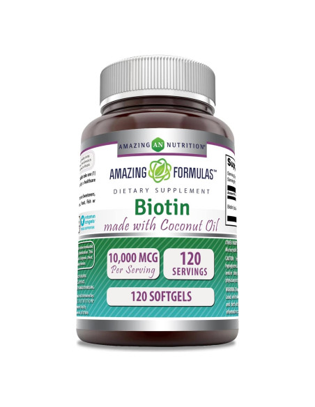 Suplemento de Biotina 10,000 Mcg Fórmulas Asombrosas 120 Gelatinas