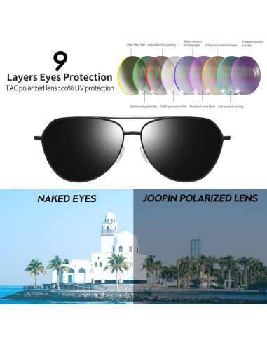 Gafas de Sol Polarizadas Joopin Aviador UV400 para Hombres