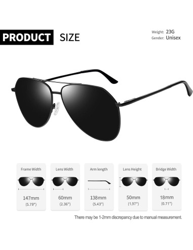 Gafas de Sol Polarizadas Joopin Aviador UV400 para Hombres