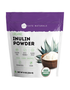 Polvo de Inulina Orgánica Kate Naturals 226.8g Fibra Prebiótica