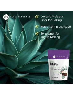 Polvo de Inulina Orgánica Kate Naturals 226.8g Fibra Prebiótica 2