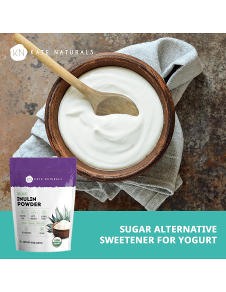 Polvo de Inulina Orgánica Kate Naturals 226.8g Fibra Prebiótica