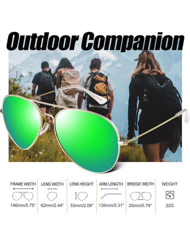Gafas de Sol Aviador Joopin Metálicas Polarizadas UV400