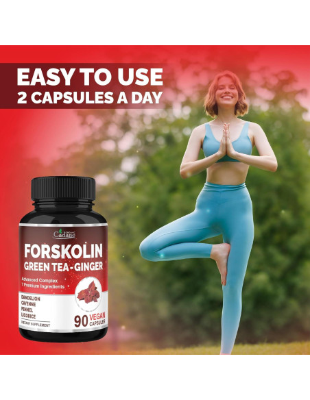Suplemento de Forskolina Cadane con Té Verde y Jengibre - 90 Cápsulas