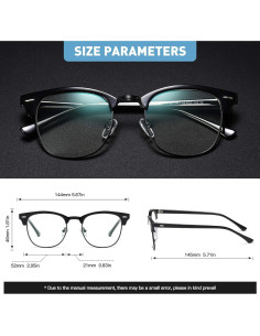 Gafas Anti Luz Azul AOMASTE Media Montura UV Claro 2