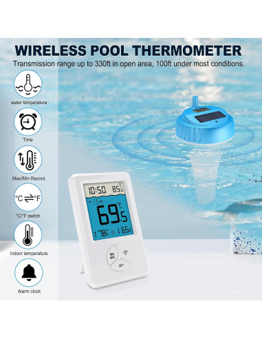 Termómetro Flotante Digital Urageuxy WS083T para Piscina