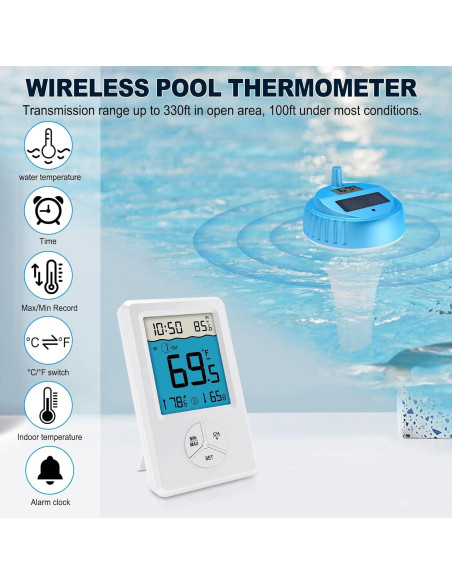 Termómetro Flotante Digital Urageuxy WS083T para Piscina