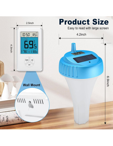 Termómetro Flotante Digital Urageuxy WS083T para Piscina