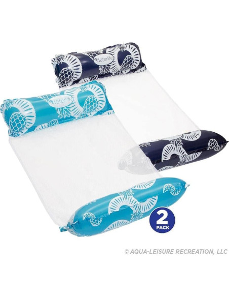 Hamaca de piscina Aqua LEISURE 4-en-1, 2 unidades, Azul