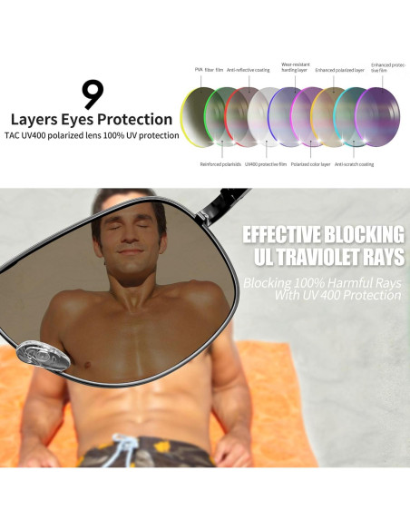 Gafas de sol polarizadas Joopin UV400 para hombres Gafas de sol polarizadas Joopin UV400 para hombres