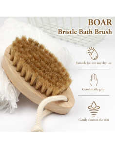 Cepillo Exfoliante Corporal Zoolinn de Madera Natural 11.7cm 2