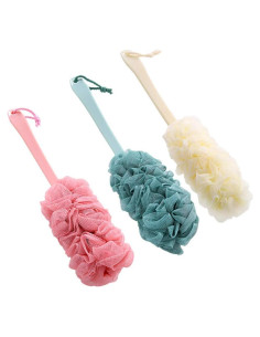 Paquete de 3 Cepillos de Baño de Mango Largo Nutteri 44.5 cm